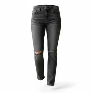 Warp + Weft Women's Orion Slim Distressed High Rise Jeans Size 32x30 Gray New